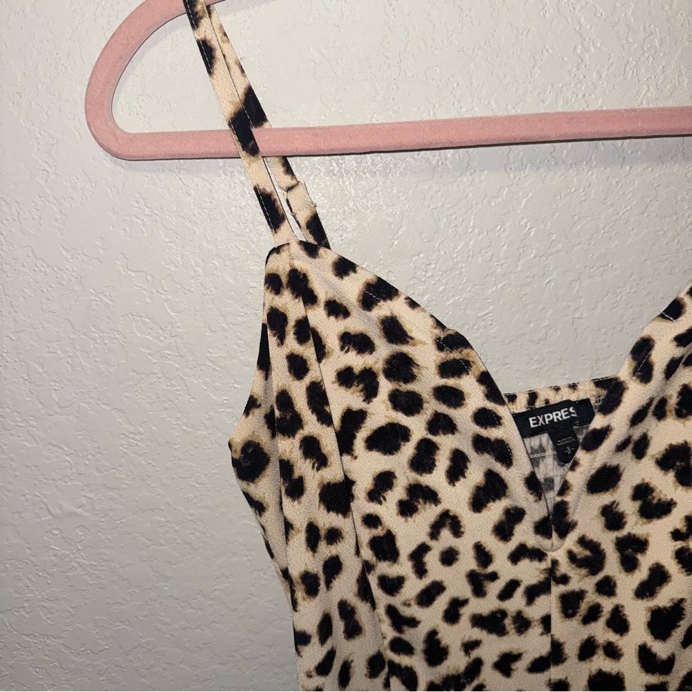 Express Leopard Print Spaghetti Strap Maxi Jumper - image 3
